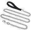 Chew Proof Dog Leash for Medium Large Dogs Heavy Duty Metal Chain Dog Leash with Soft Padded Handle Anti Bite Chain for Pitbull