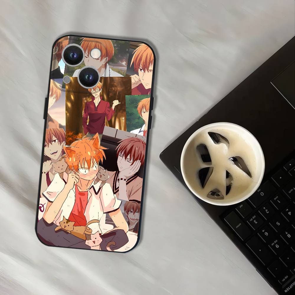 Чехол для телефона с рисунком Фруктовой корзины (Anime) Для iPhone 17,16,15,14,13,12,11,Pro,XS,Max,XR,Plus,E,SE4,Mini Черный Мягкий чехол