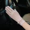Женские солнцезащитные перчатки Новые весенне-летние перчатки для вождения Кружево Бант Езда Нескользящие Тонкие Перчатки с сенсорным экраном