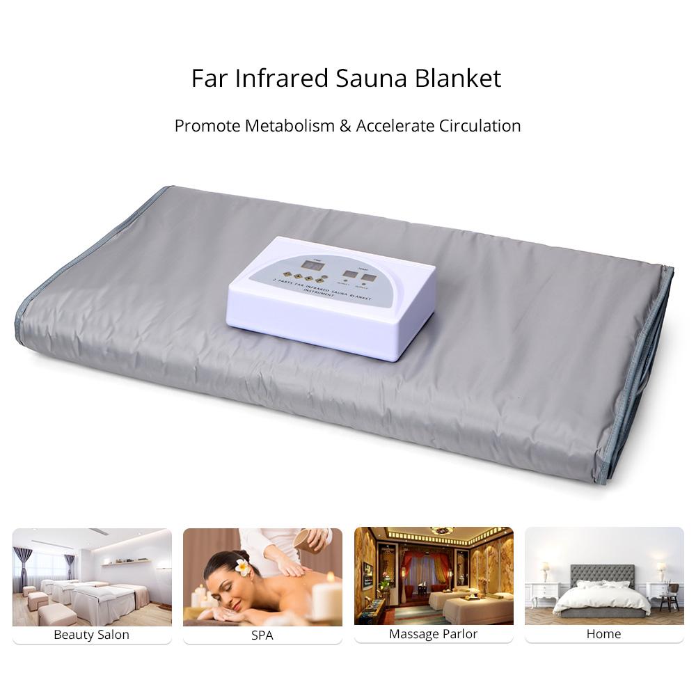 2 Zones FIR Far Infrared Sauna Blanket Body Slimming Weight Loss Machine