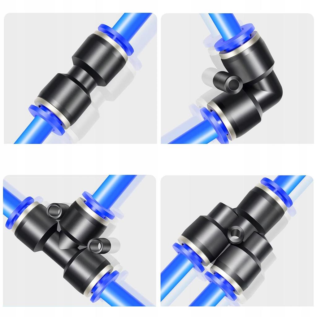 Синий 10M PU AIR пневматический комплект внешний диаметр 8 мм x внутренний диаметр 5 мм с 16 наборами соединителей