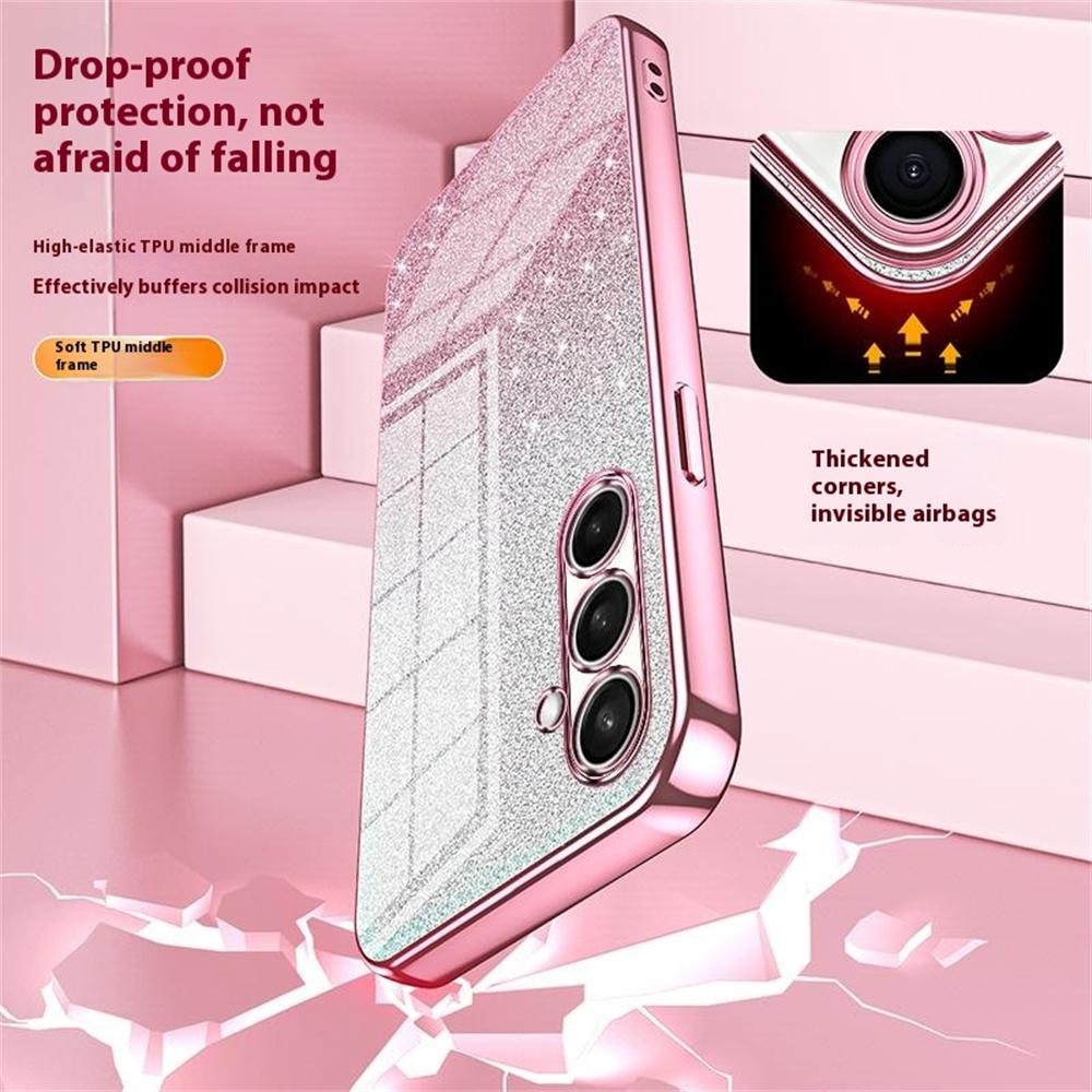 For Samsung Galaxy A55 5G Case Electroplating Gradient Glitter TPU Phone Cover