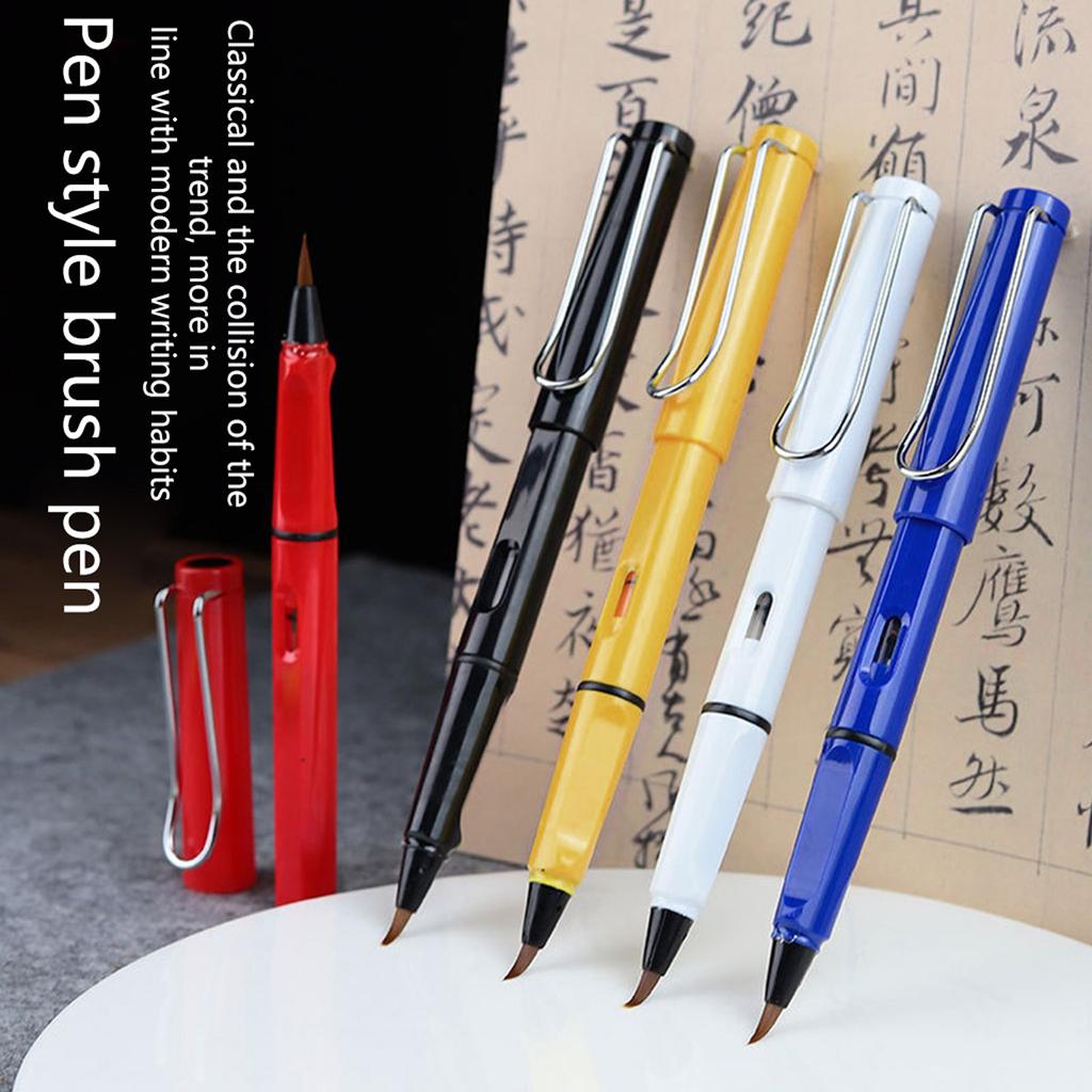 Портативная заправляемая ручка-кисть для каллиграфии, поршневая перьевая ручка, каллиграфическая ручка с черными чернилами для каллиграфической живописи