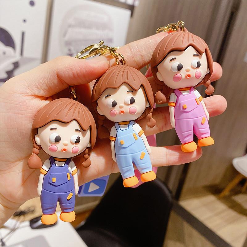 Adorable Doll Keychain Silicone Cute Cartoon Multicolor Key Accessory Gift