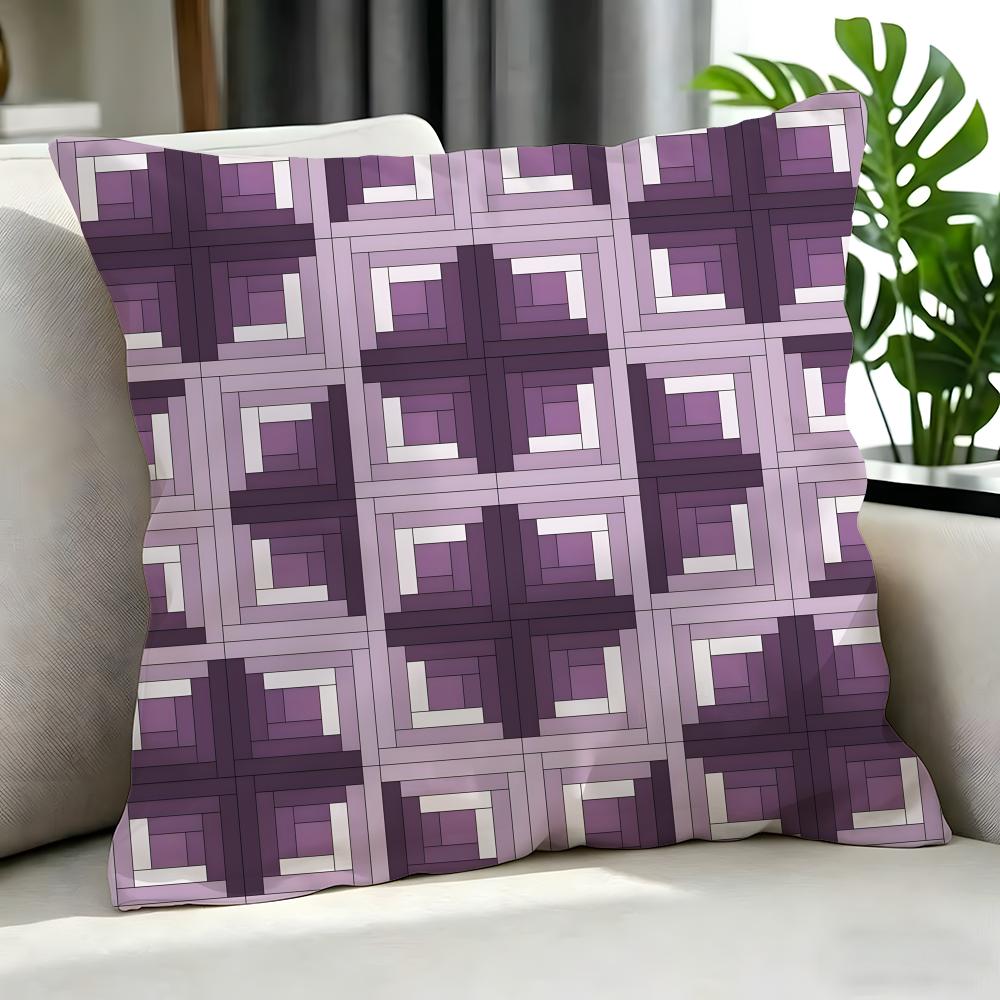 Art LLog Cabin Patterned Cushion Cover Cushion Cover Set Pcs x x x Pillowcase Decorative Sofa Home Decor