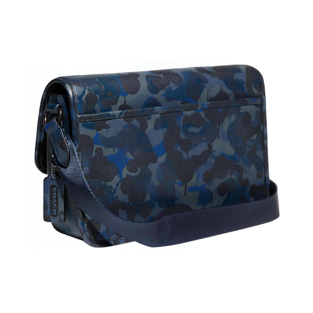 New COACH League Cow Leather Shoulder Bag, Crossbody Bag Tubas Men's Blue & Black CC076-UPW