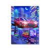 Современная живопись на холсте Искусство уличные гонки Токио Nissan GTR Synthwave Neon 80S Постер Украшение стены Искусство Гостиная Домашний декор
