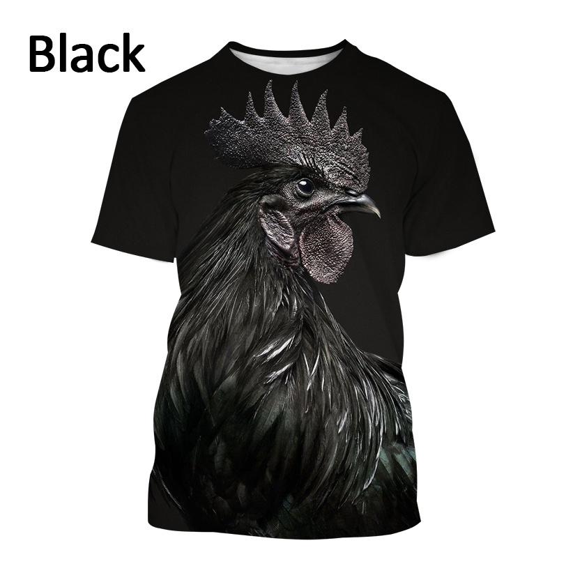 Лидер продаж, футболка с принтом Rooster Art Trend для мужчин и детей, повседневная одежда, модный уличный тонкий топ в стиле Харадзюку с 3d-принтом