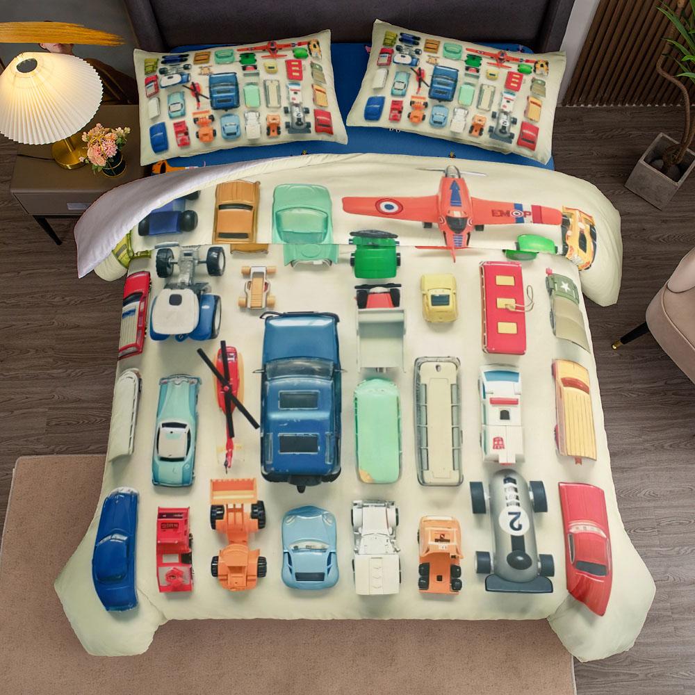 Антикварный Ретро Автомобиль Гала Набор Пододеяльников Королевский Королева Двуспальный Полуторный Двойной Односпальный Размер Комплект Постельного Белья