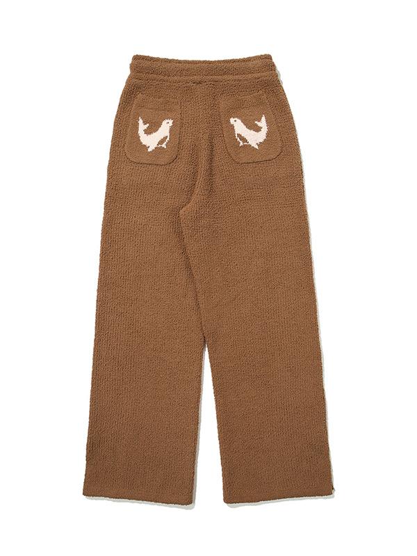 BBC EARTH W Teddy Ribbed Knit Pants_Brown