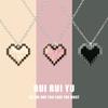 RUI RUI YU Mosaic Peach Heart Necklace Pendant Necklace for Women Men Girlfriend Couple Lover Jewelry Gift
