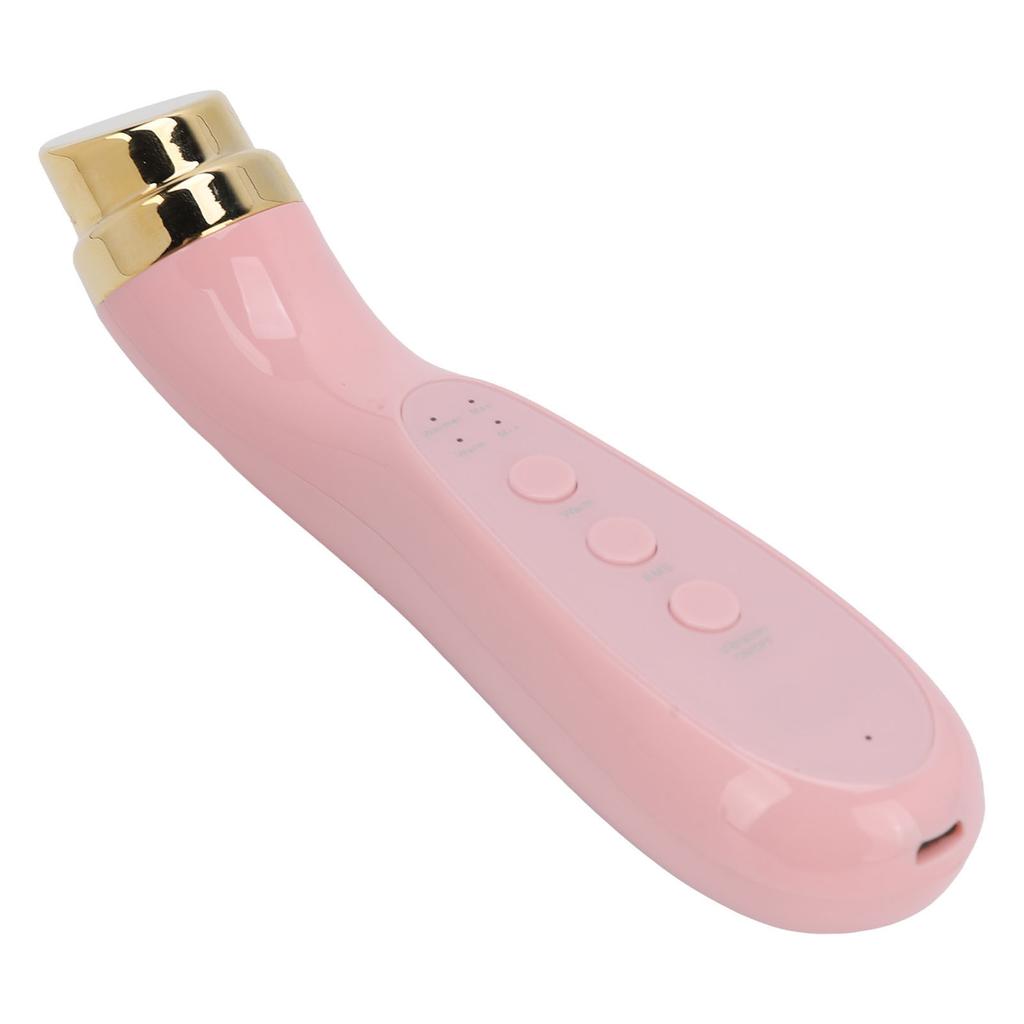 Facial Beauty Massager Hot Compress Vibration EMS Microcurrent Skin Tightening Lifting Machine Pink