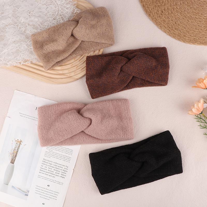Повязки на голову крест-накрест, вязаные, широкие, теплые, скрученные, эластичные, зимние, утепленные, мягкие, эластичные, тюрбаны для женщин и девочек