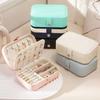 Portable Jewelry Box Jewelry Organizer Display Travel Jewelry Case Boxes Button Leather Storage Zipper Jewelers