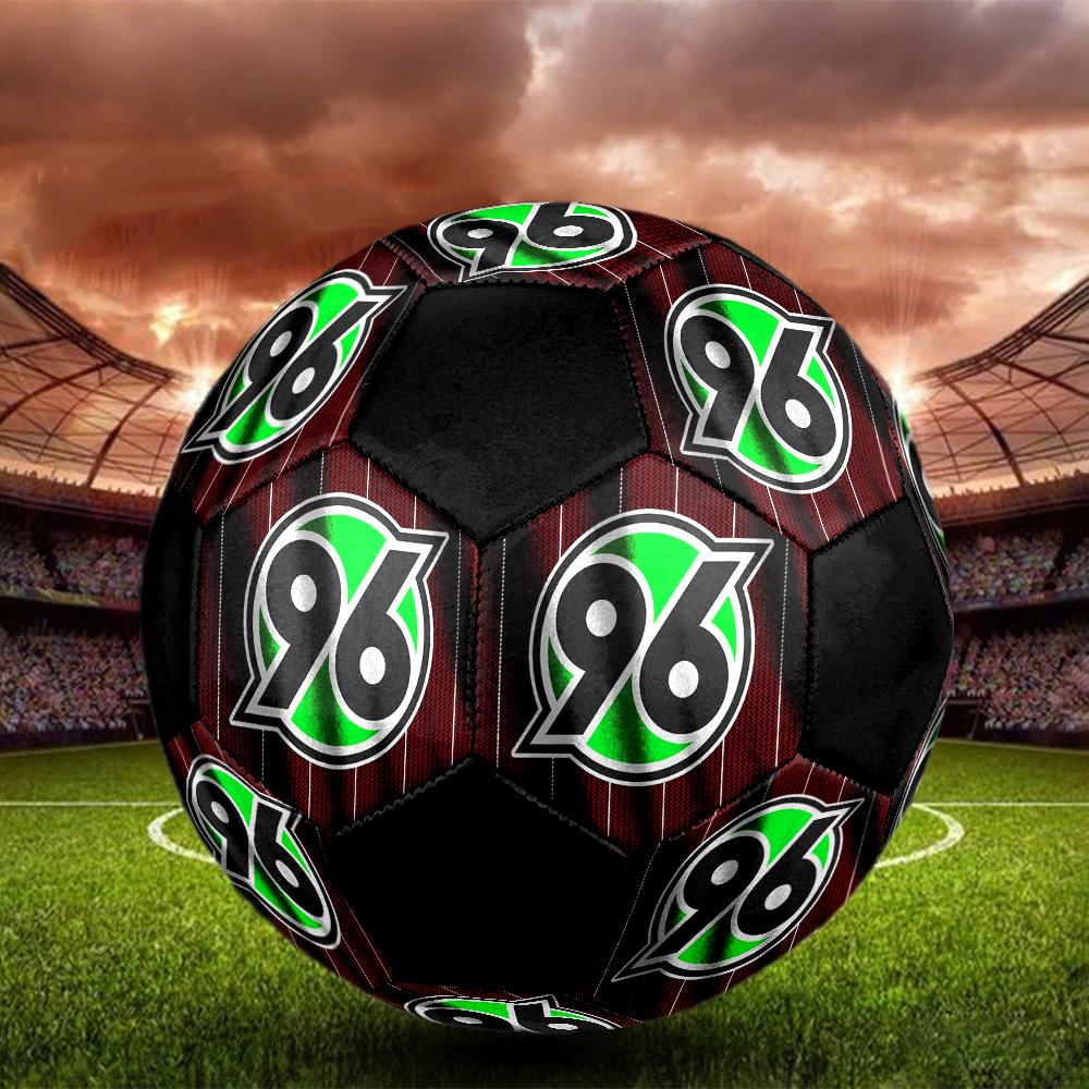 Hannover 96 Indoor Soccer Ball Colorful Machine Stitched PVC Size 5 Team Training Competition Ready Durable High-Bounce Cool Sports Gift
