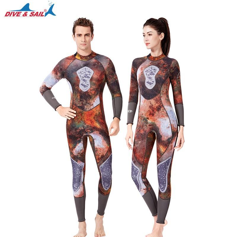 3mm Camo Wetsuit Men Women Snorkeling Diving Surfing Spearfishing Warm Winter Swimwear