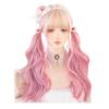 Лолита леди кудрявый длинный розовый парик градиент розовая клубника девушка два хвоста милый косплей с сеткой аксессуары товары термостойкий парик для