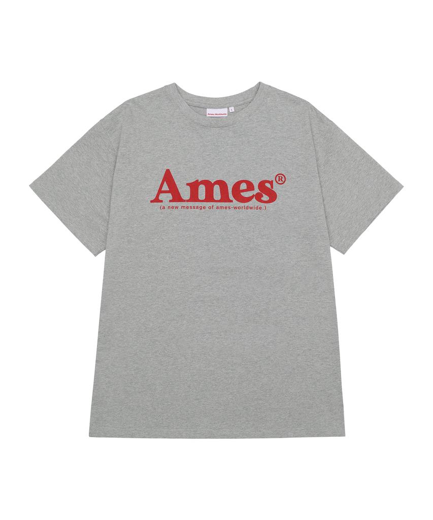 AMES-WORLDWIDE Базовая футболка с логотипом Серая