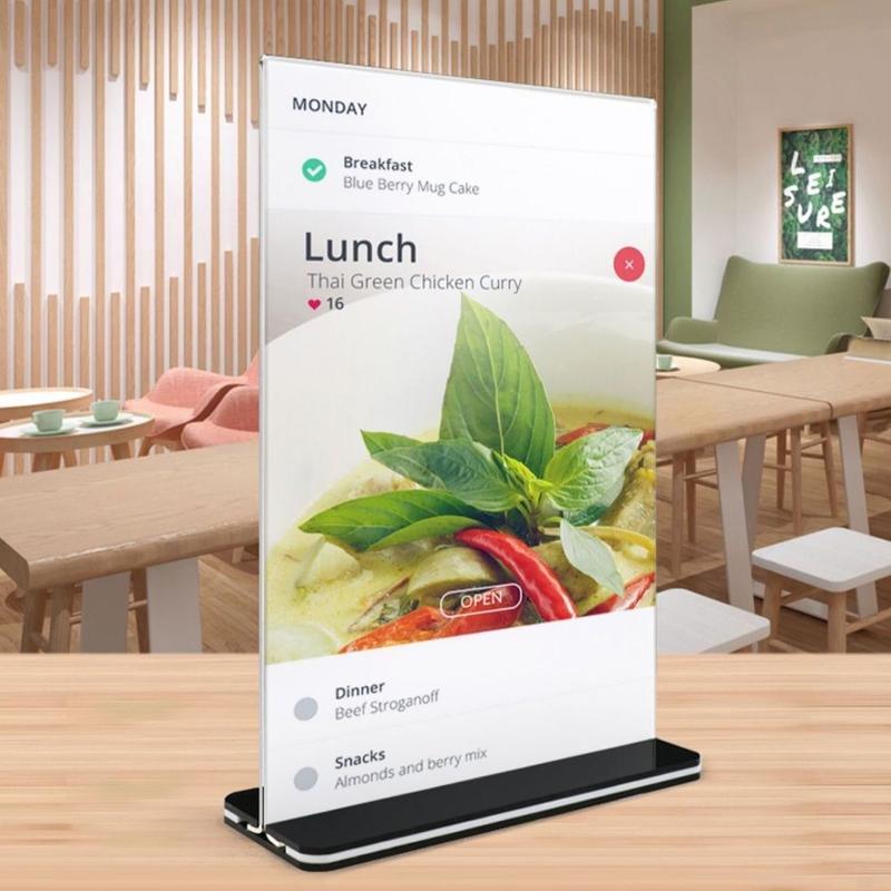 Прозрачный держатель для бумаги Держатель для таблички в ресторане Прозрачная доска для показа формата А4 Офисная фоторамка Свадебная 1 шт.