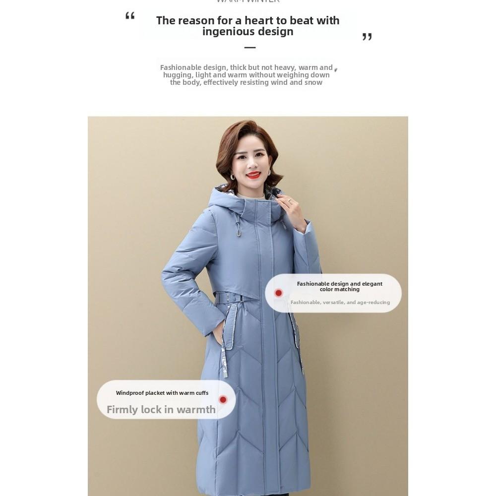 Mom's Down Jacket Women's Medium and Long Models New Winter Middle-aged Women's Middle-aged and Elderly Foreign-style Jacket