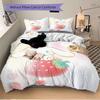 3pcs Strawberry Cinnamoroll Idea Quilt Cover Set - Soft and Cozy Bedroom, Guest Room and Dorm Decorative Bedding 3-Piece Set 1 Quilt Cover + 2 Pi