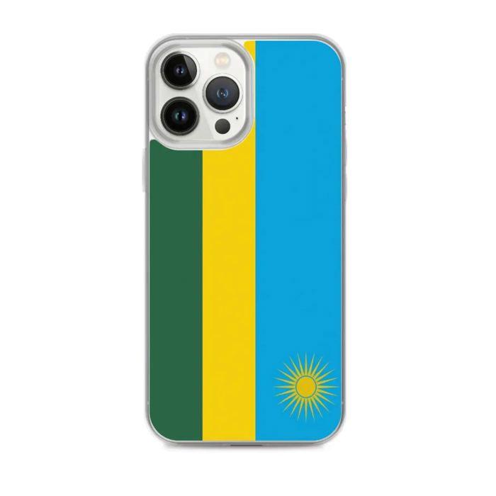 Coque iPhone - Multicolore - Drapeau Rwanda - Souple - TPU - Compatible iPhone 13 Pro Max
