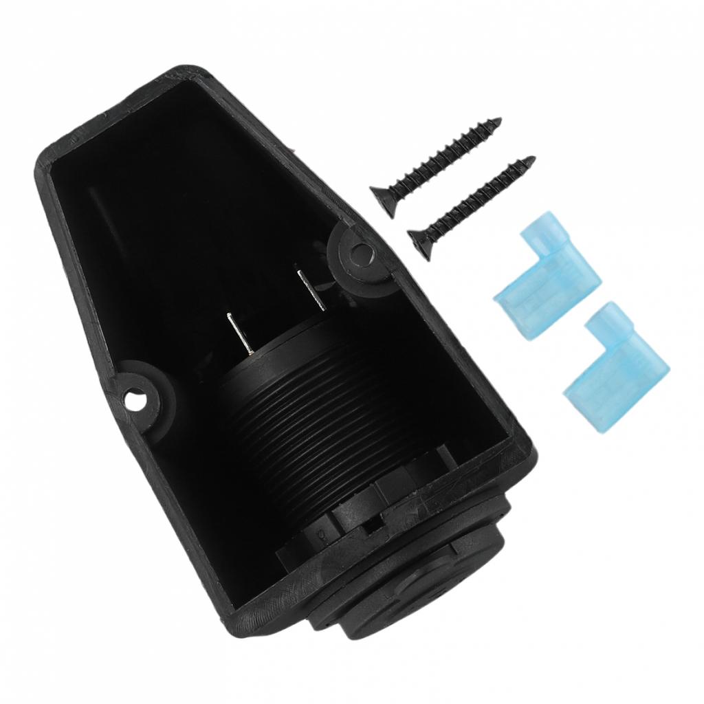 Black Plastic Power Socket 12V 24V for Car Boat Motorcycle Dashboard