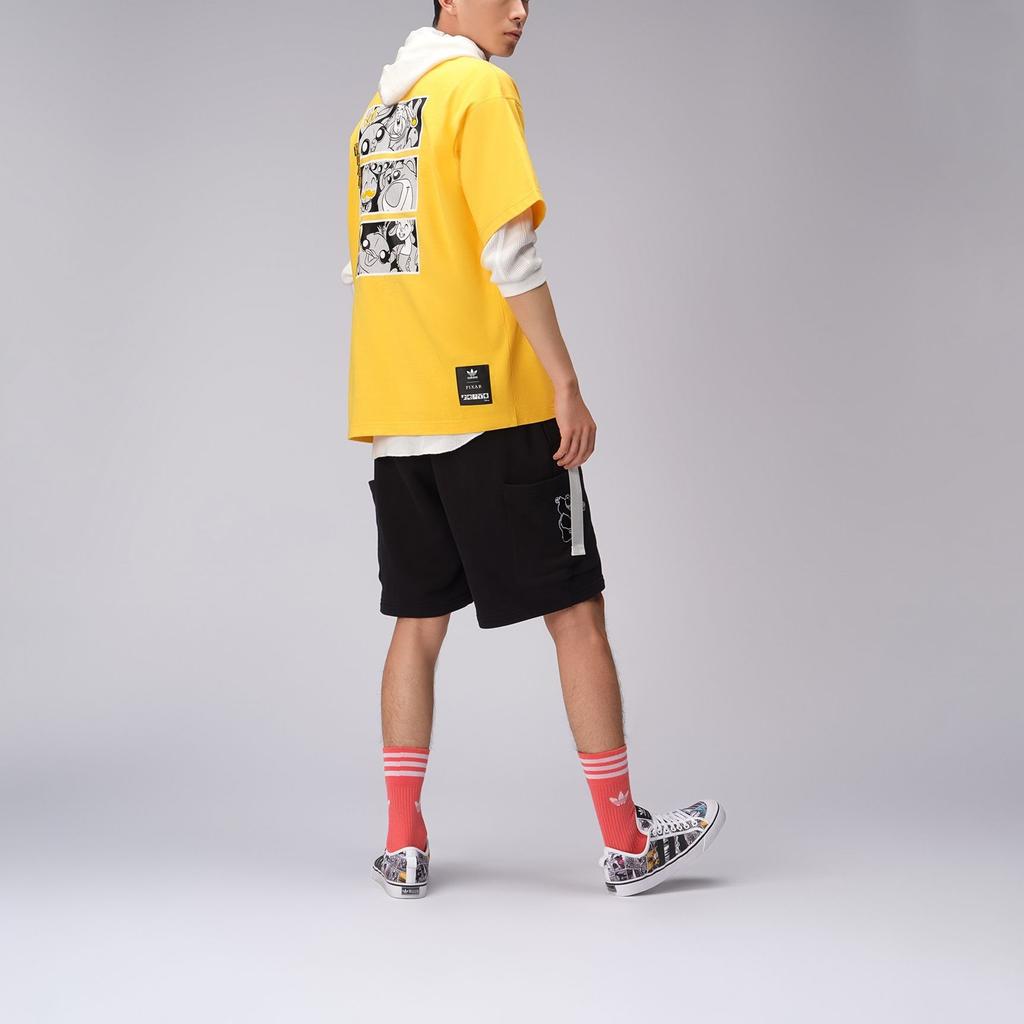 Adidas Оригинальные шорты Trefoil X Disney с вышивкой в ​​виде медведя, клубники, манги, 2 мужские шорты, черные HD9081