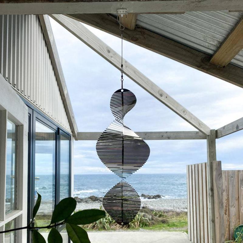3D Rotating Wind Chimes Flip Spiral Pendant Patio Wind Spinner Bell For Home Decor Garden Hanging Decoration Outdoor Windchimes