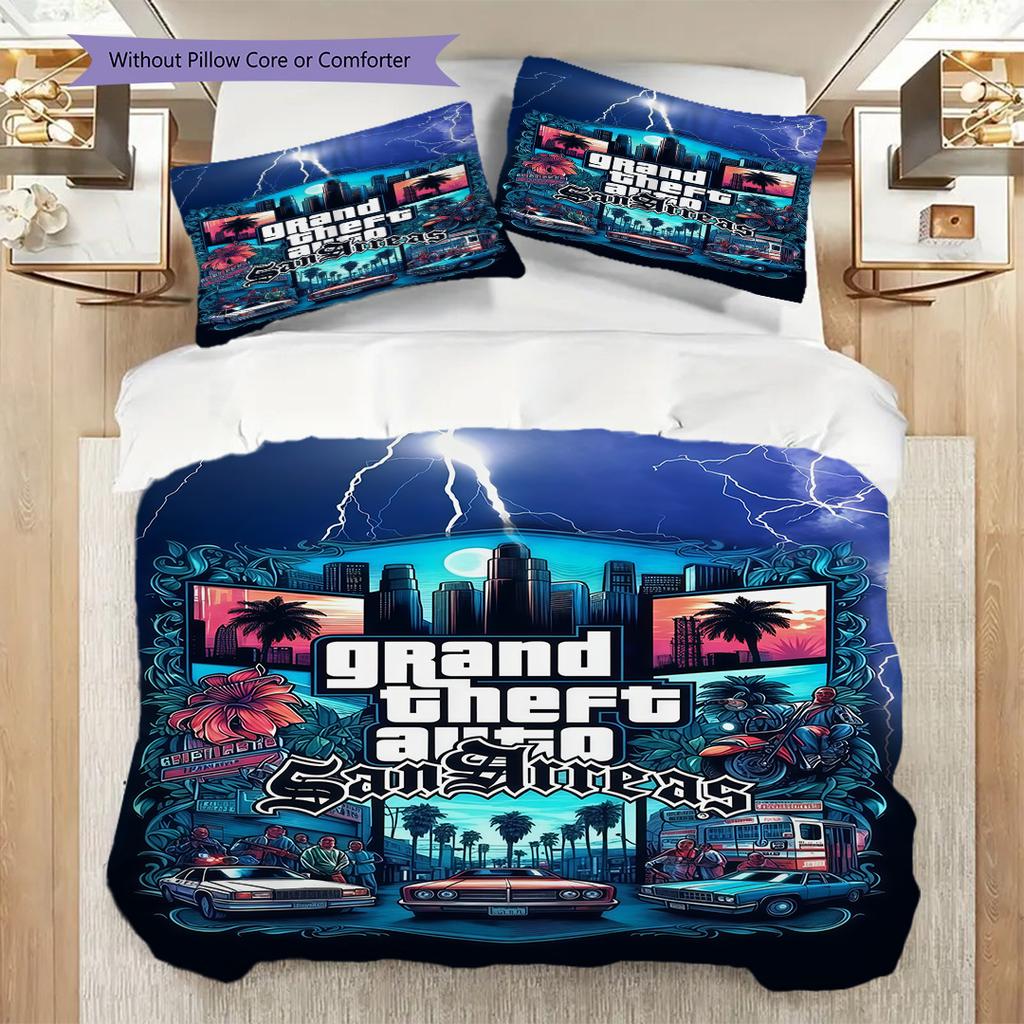 Grand Theft Auto V Urban Chaos Threepiece Set 1 Duvet Cover 2 Pillowcase Without Core Duvet Cover And Pillowcase Christmas Birthday Gift