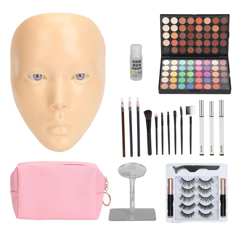 5D силиконовый манекен для практики макияжа многоразовый макияж полное лицо с накладными ресницами подставка