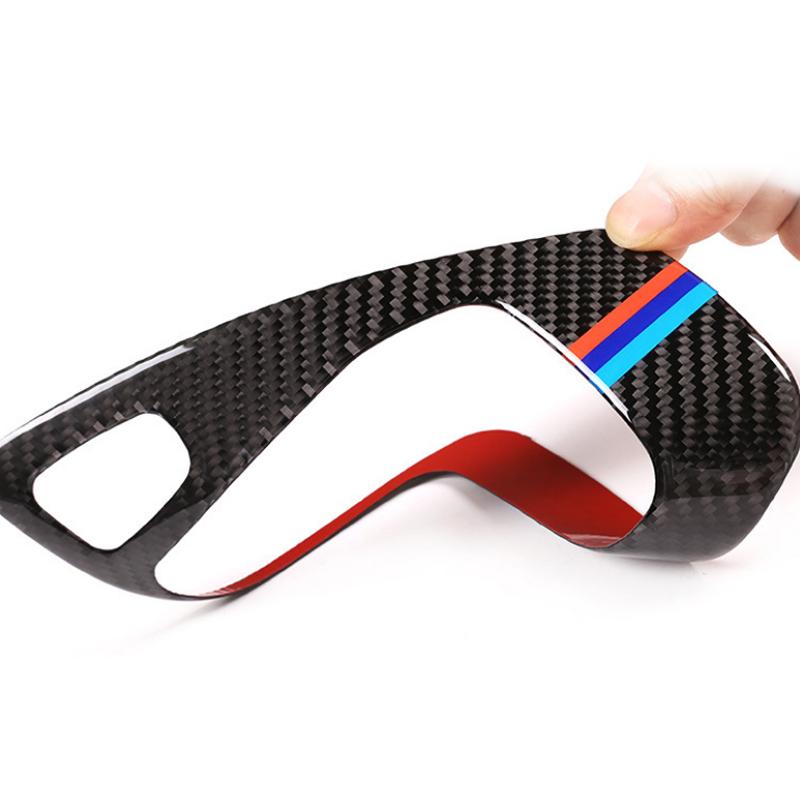 Car Carbon Fiber Gear Shift Control Panel Cover Trim For BMW 3 Series E90 E92 E93 2005 2006 2007 2008 2009 2010 2011