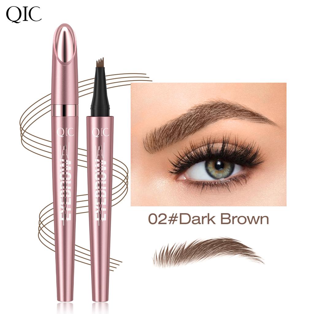 4 Fork Tip Eyebrow Pencil 3D Microblading Waterproof Dark Brown Natural Color Fine Stroke Eyebrow Pencil Ladies Makeup