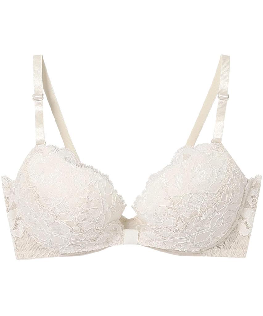 Bra Creates Beautiful Reduces Slipping Down and A Cup Available Bra BUN201 BE [Unnanacool] Cleavage, Sideways, [Ribbon Bra, Lace] Women's