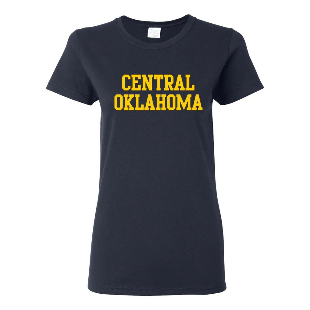Central Oklahoma Bronchos Basic Block Womens Shirt - Navy