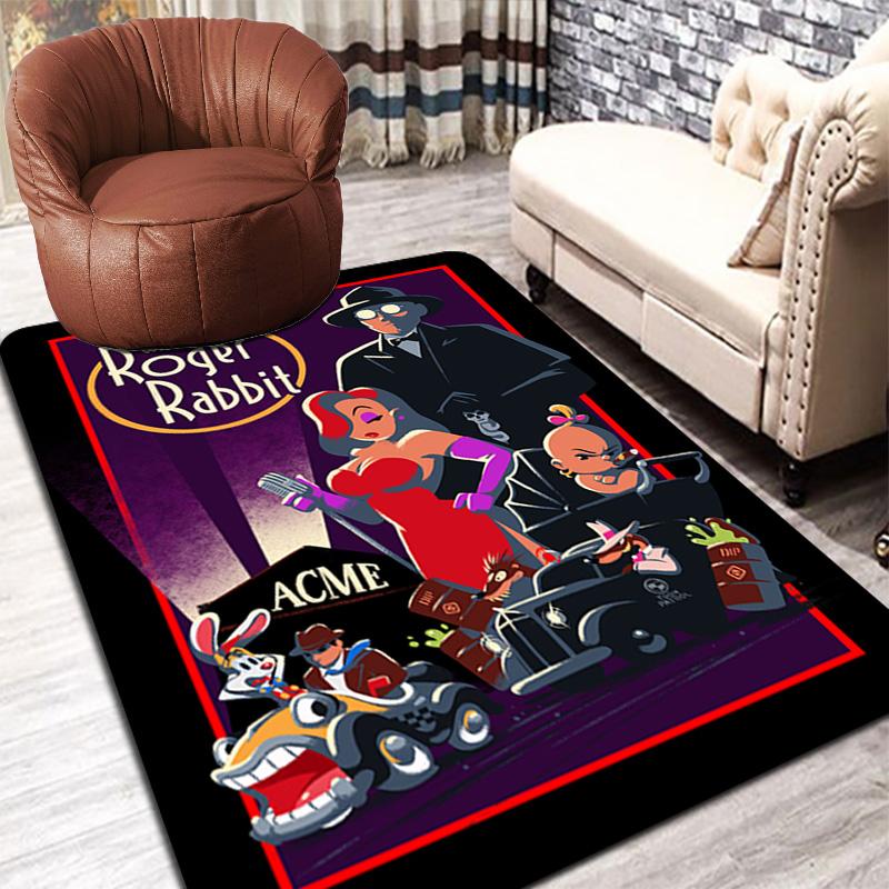 Who Framed Roger Rabbit Rug Floor Mat for Living Room or Bedroom Soft and Comfortable Carpet a Gift for Birthday and Holiday.