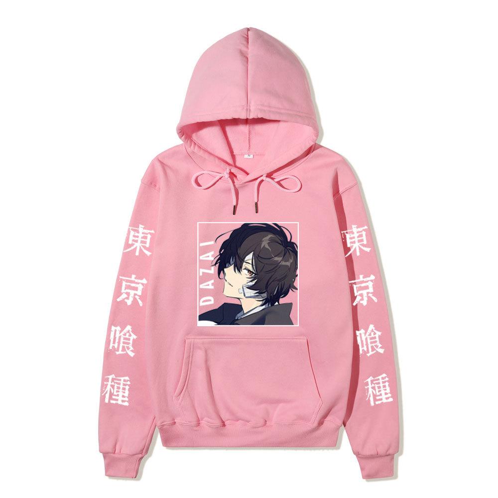 Bungo Stray Dogs Dazai Osamu Unisex Fleece Hoodie Autumn Winter Anime Character Tokyo Kanji Print Long Sleeve Pullover Sweatshirt