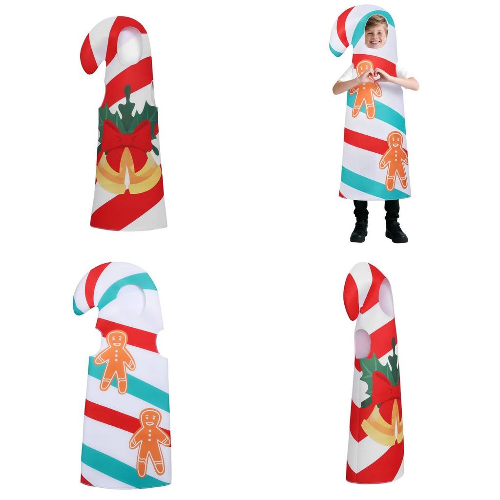 Праздничный детский костюм пряничного человечка из полиэстеровой ткани для нарядного переодевания и игр