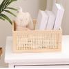 Многоцелевая плетеная вручную корзина для хранения из натурального дерева с компактным дизайном для шкафов, портативная для книг и игрушек