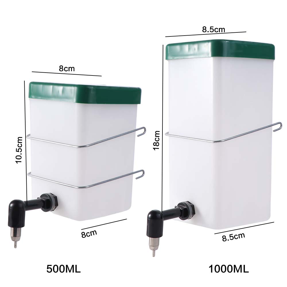 Plastic Rabbit Water Dispenser 1L/500ML Pet Head Pipe Fountain Pet Hanging Feeder For Pet Cage