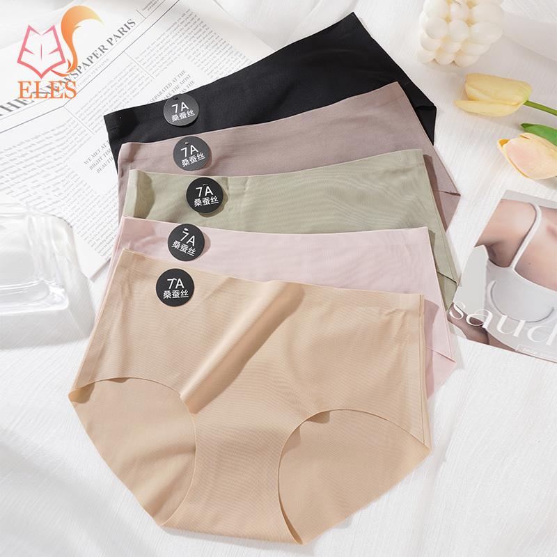 Women's Ice Silk Underwear Panties Women Summer Solid Color Large Size Briefs Breathable Seamless Underpants Knickers