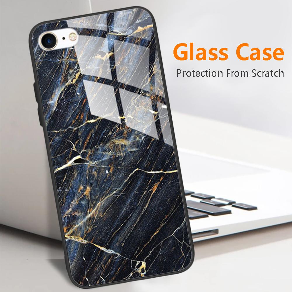 Phone Case For iPhone 7 8 SE 2020 Tempered Glass Case For iPhone7 8 SE2020 se 2020 se2020 A1778 A1660 A1779 Protective Cover Bag