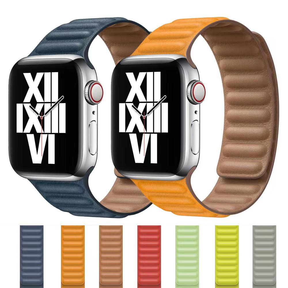 Двухцветный магнитный кожаный ремешок для Apple Watch Series SE/765432