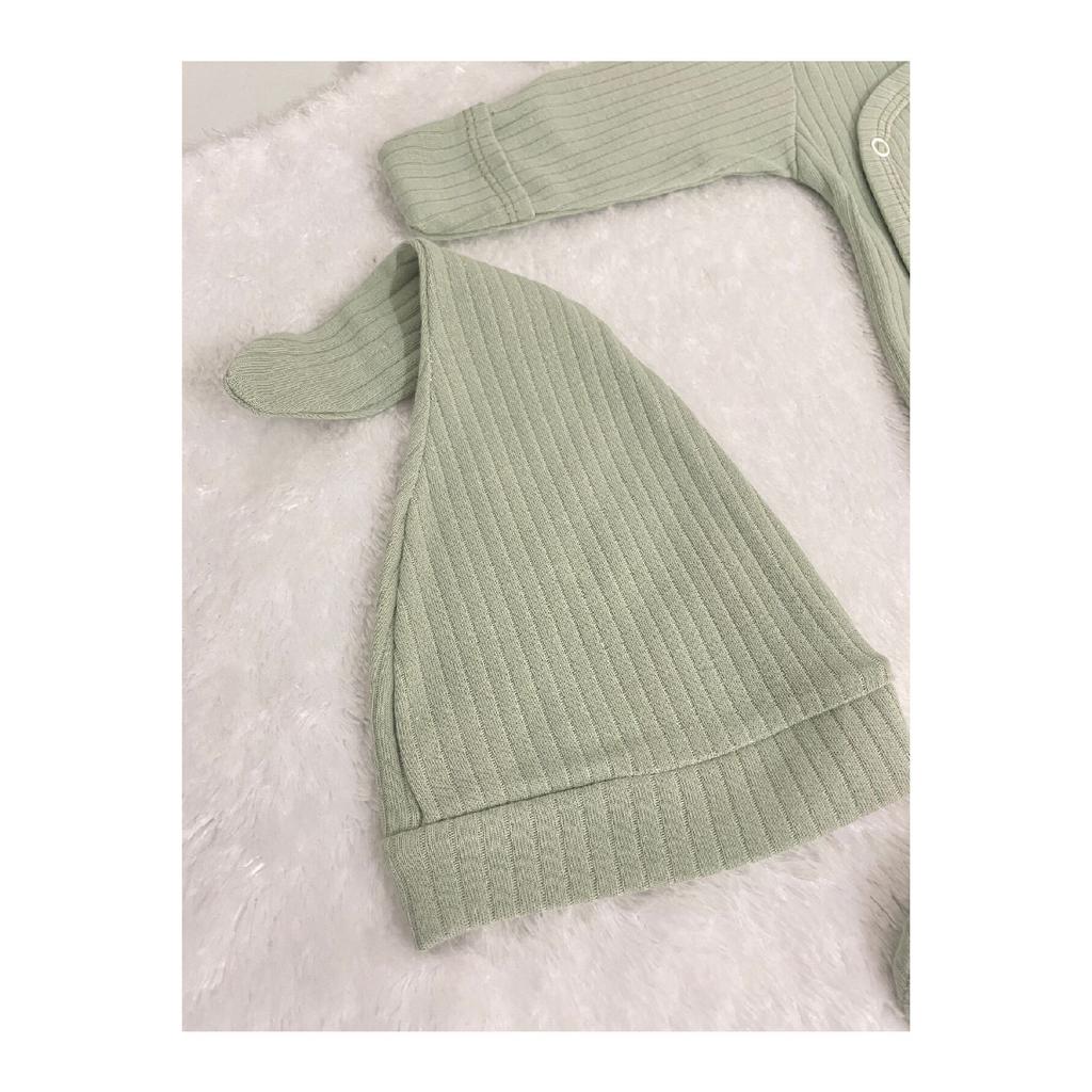 Baby Boy Teddy Bear Detailed 3-piece Hospital Discharge Set Newborn Outfit 0-3 Months 50-56cm Organic Cotton