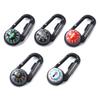 Mini Compass Carabiner Clip Convenient Outdoor Survival Tool with Built In Thermometer Pocket-Sized Waterproof Keychain