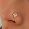 European & American Trendy Zircon Flower Non-Piercing U-Shaped Nose Ring Jewelry