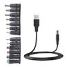 Зарядный кабель USB 5 В на DC5521 с 13 сменными наконечниками для легкого подключения устройств и надежного питания