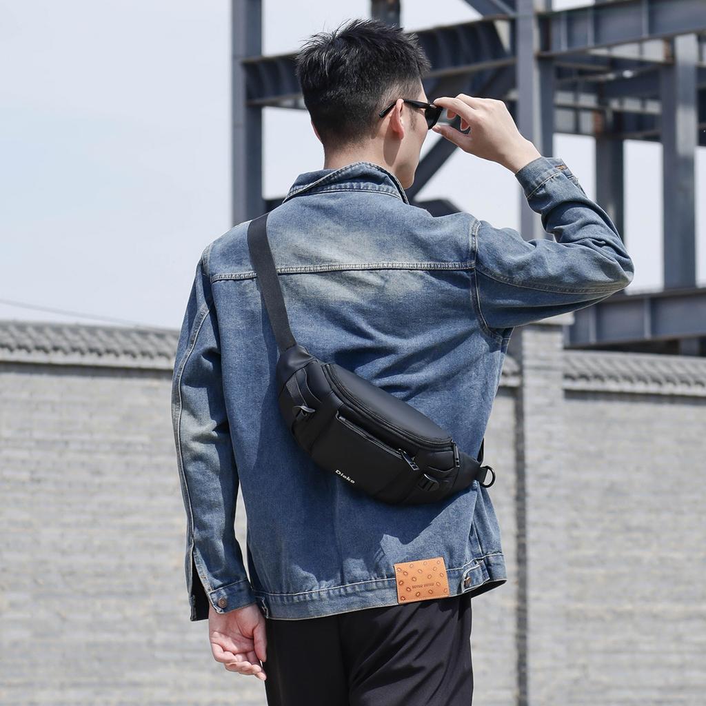 Мужская поясная сумка большой вместимости многослойная спортивная нагрудная сумка уличная водоотталкивающая сумка через плечо