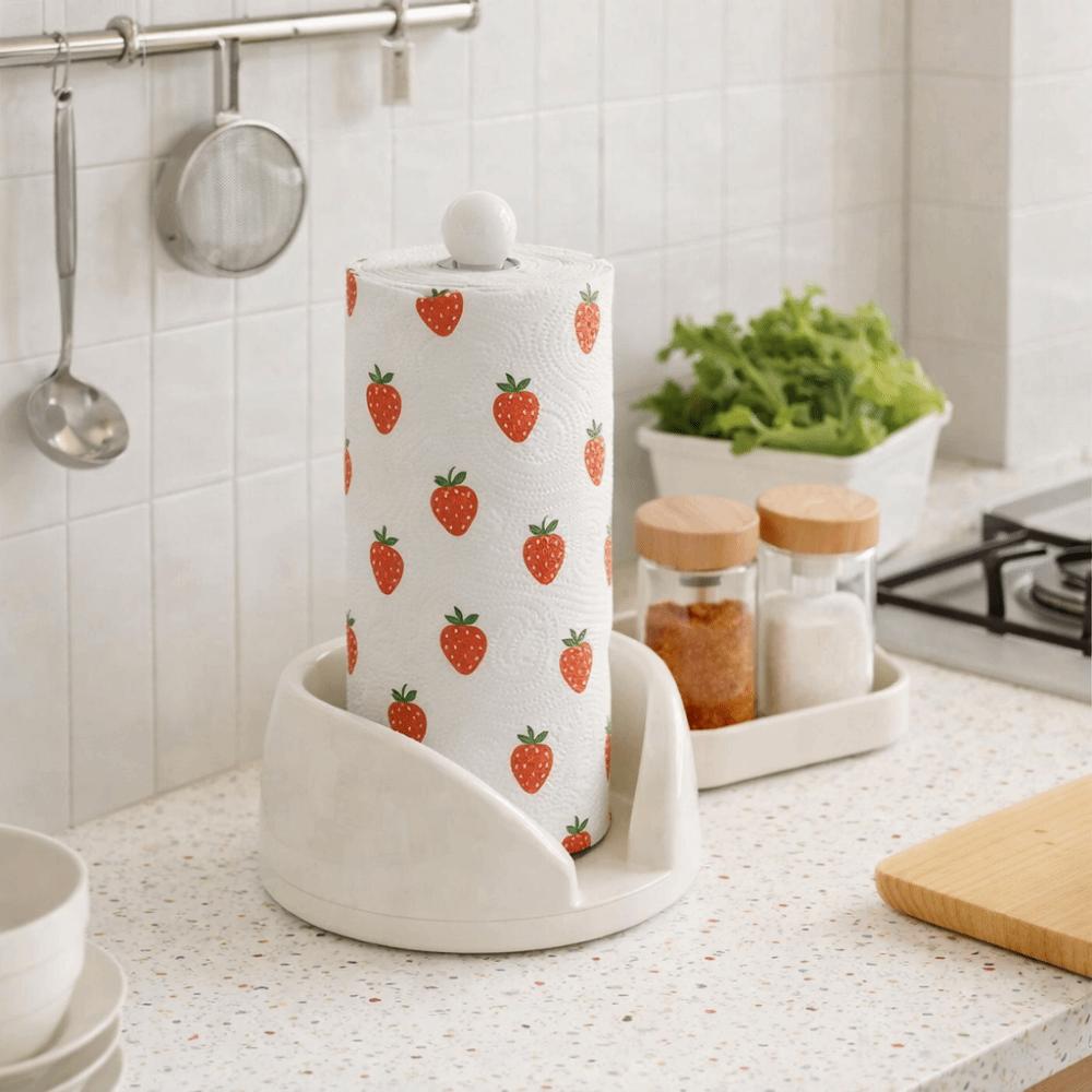 Large Capacity Rotating Paper Towel Holder Stainless Steel Paper Roll Stand  Kitchen