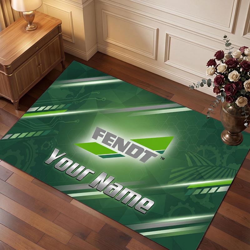 Fendt Personalized Crystal Velvet Carpet, Customized Name Text Soft Anti‑Slip Rug for Living Room Bedroom